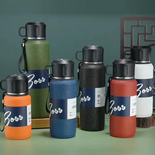 Bình Giữ Nhiệt BOSS NHÁM HOA KIM [8-12 Giờ] - Inox 316 Cao Cấp, Nắp Làm Cốc Cách Nhiệt, Lưới Lọc Trà