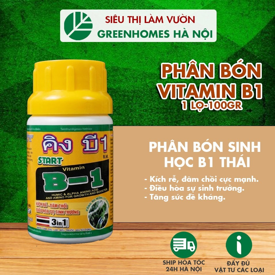lọ Vitamin B1,b1 thái màu da cam, giúp kích rễ tạo mầm cho cây, cây sinh trưởng tốt.