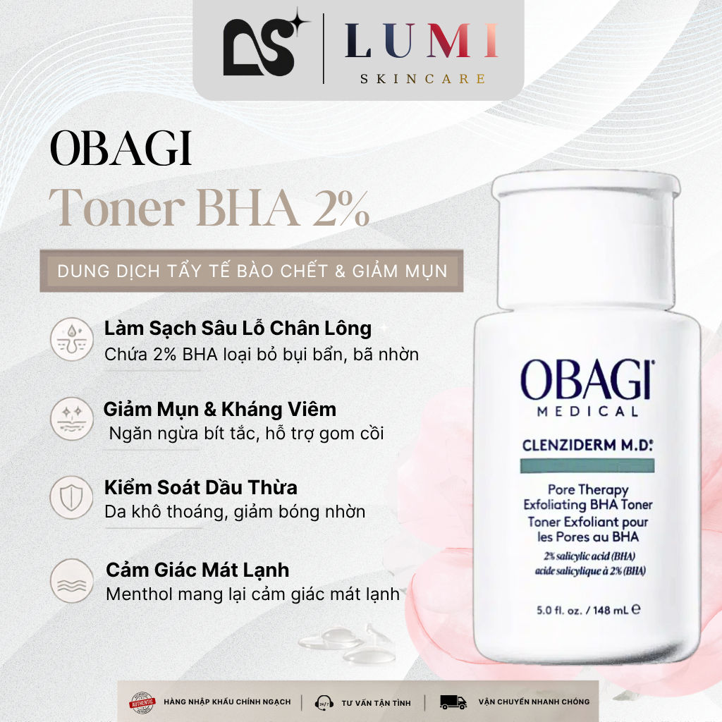 [Công ty] Toner BHA  2% Obagi Làm Sạch Sâu Kiềm Dầu Se Lỗ Chân Lông - Lumi Skincare