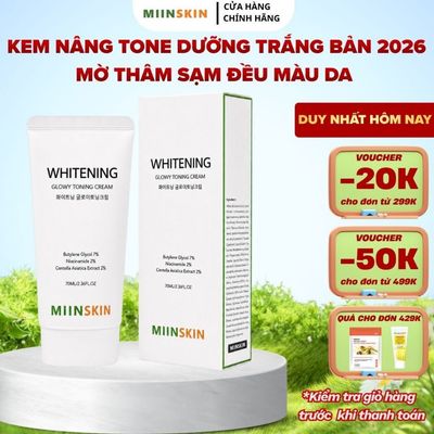 Kem dưỡng trắng nâng tone làm đều màu da MIINSKIN Whitening Glowy Toning Cream 70ml