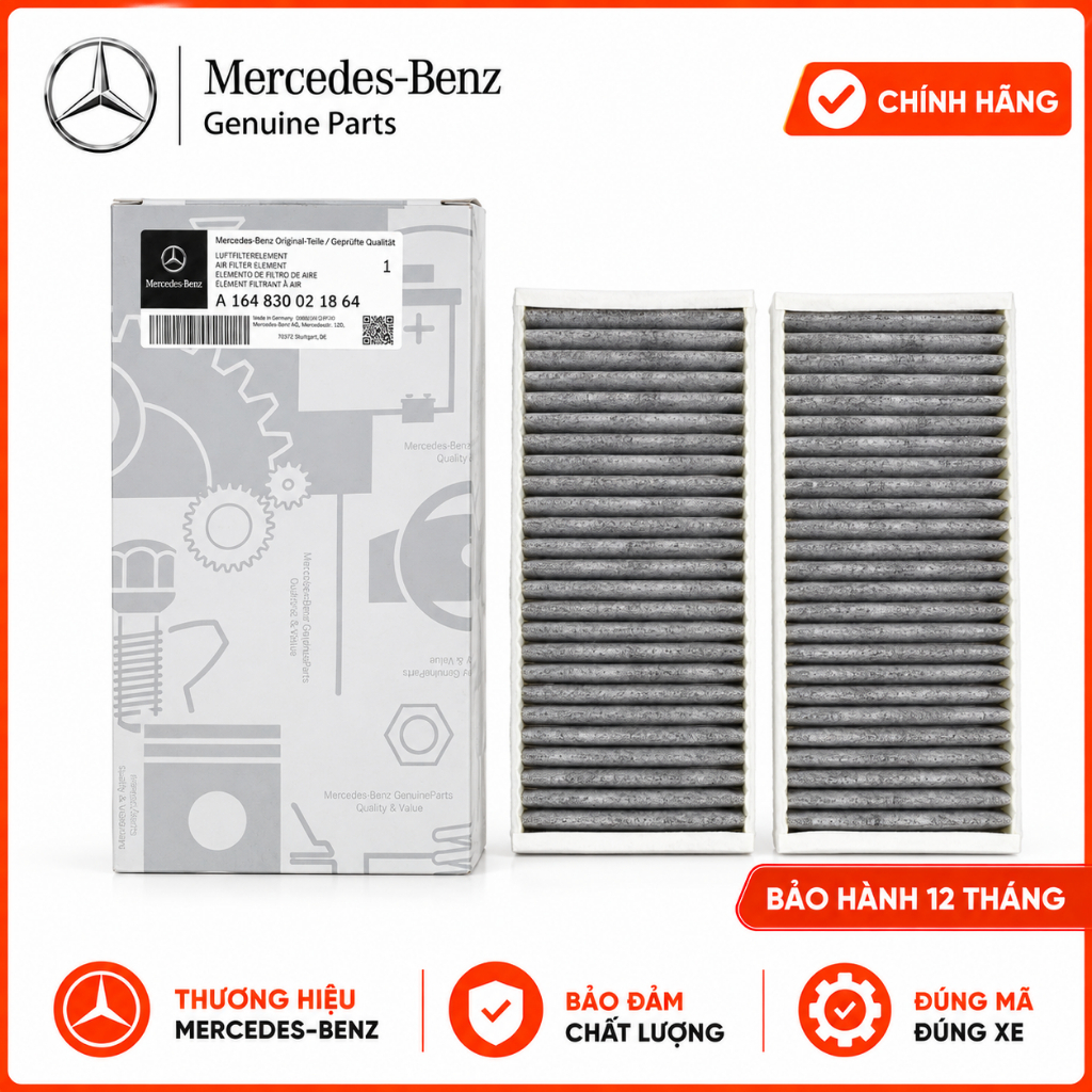 [Chính Hãng] Lọc gió điều hoà Mercedes GL320 GL450 ML320 ML350 ML500 R350 R500 A1648300218