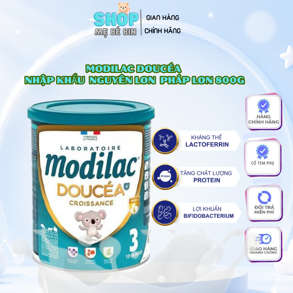 [Xả kho] Sữa Modilac Doucéa - Pháp Lon 800g /đủ số cho bé [Nhập Khẩu chính hãng]