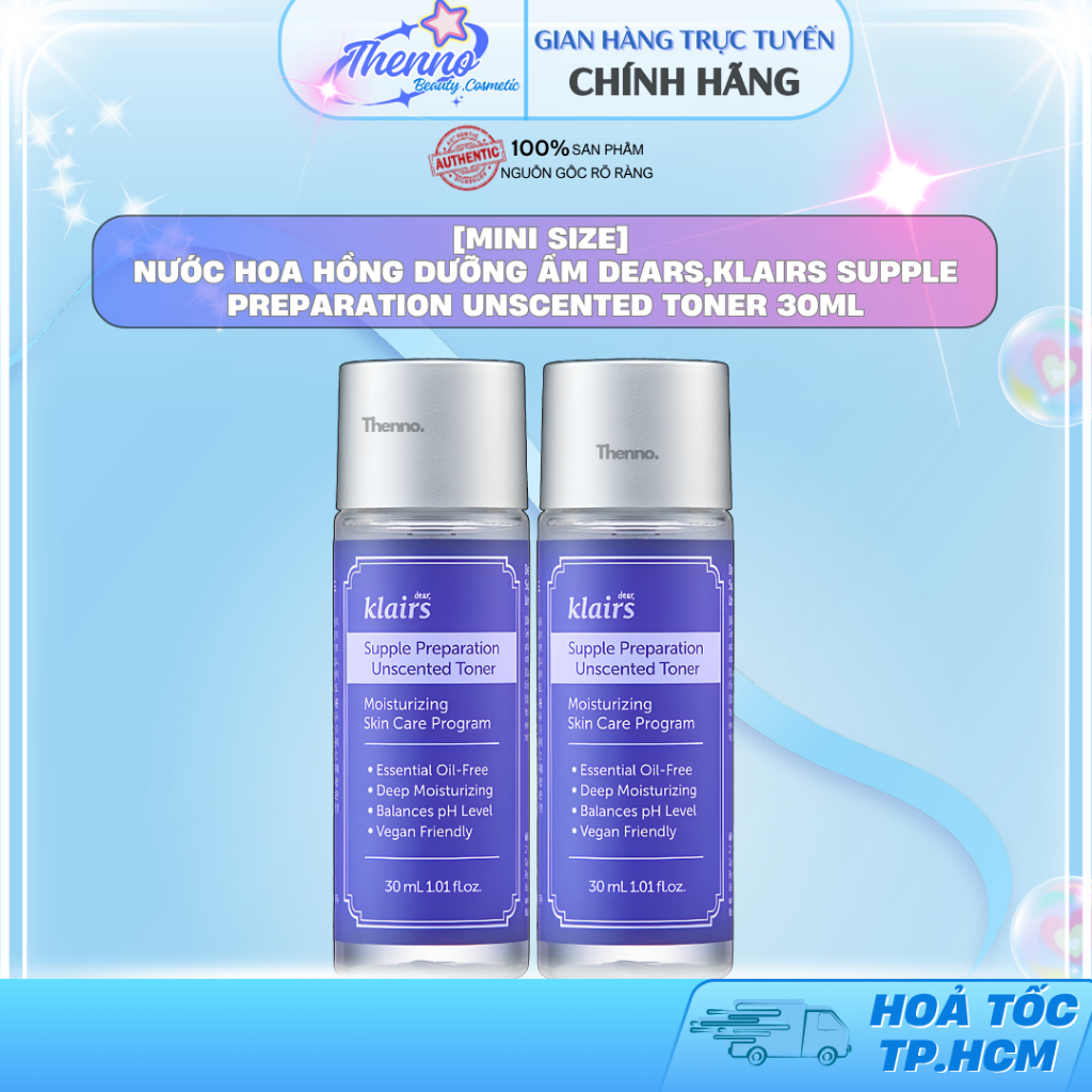 [Mini Size] Nước Hoa Hồng Dưỡng Ẩm Dears,Klairs Supple Preparation Unscented Toner 30ml