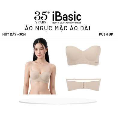 Áo ngực không gọng iBasic mặc áo dài mút dày 3cm cup ngang BRAW124