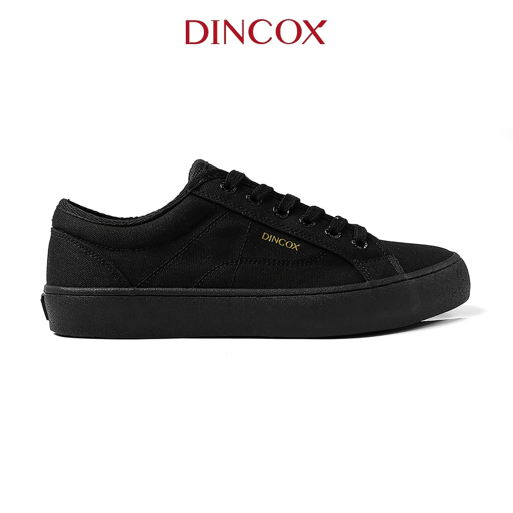 Giày Sneaker Vải Canvas Nam Nữ E18 Black DIncox - Giày Vải Đen Năng Động - Đế Khâu Bền Bỉ