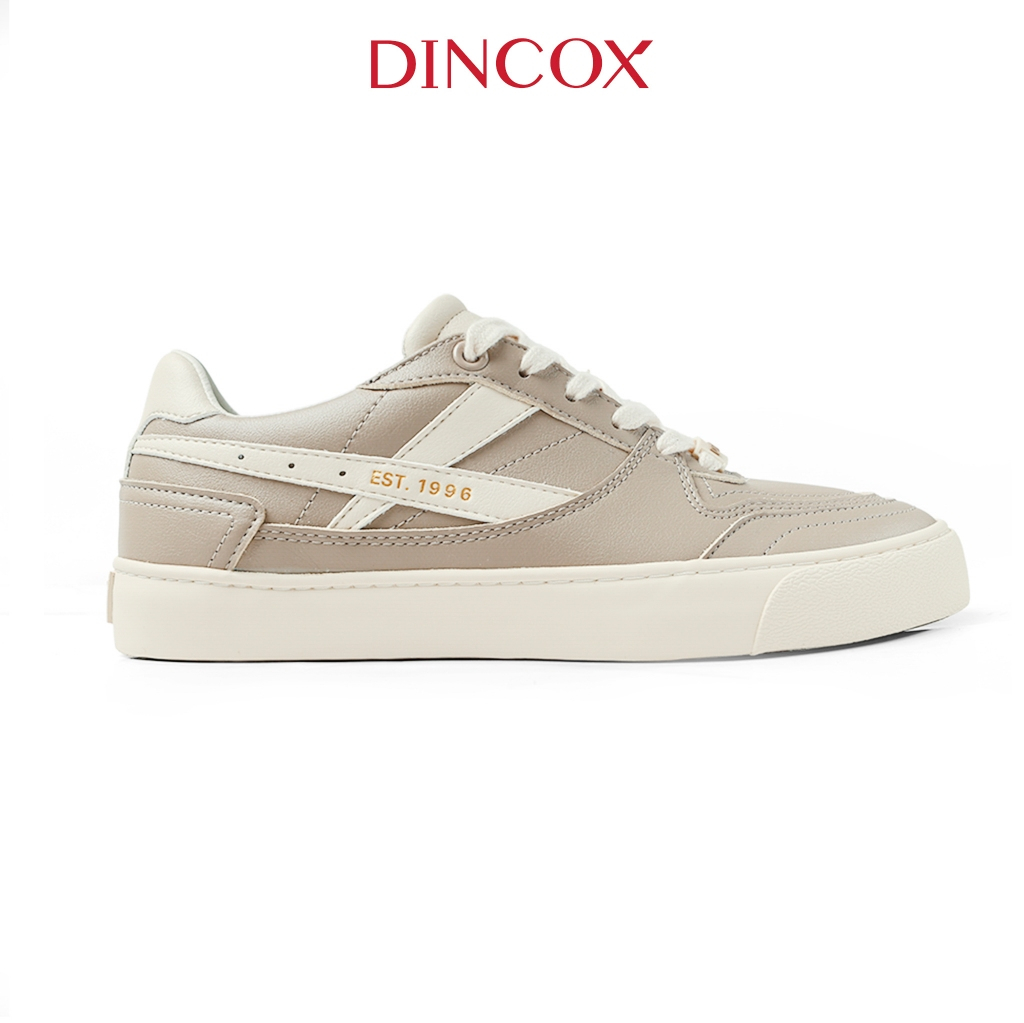 Giày Da Sneaker Nữ DC39 Light Cappuccino DINCOX Shoes Đế Bằng - Microfiber Leather