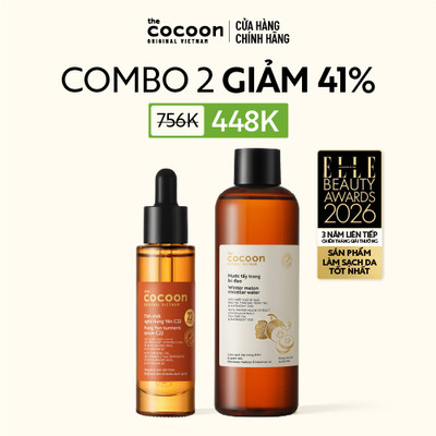 [MUA 2 GIẢM 40%] Combo 1 Tinh chất nghệ Hưng yên C22 - 22% Vitamin C 30ml + 1 Nước tẩy trang bí đao Cocoon 500ml