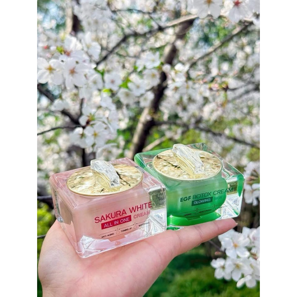 Kem dưỡng trắng da chống nắng hoa anh đào Nhật Bản Sakura White NMN 1000 All in one cream, SPF 35 PA