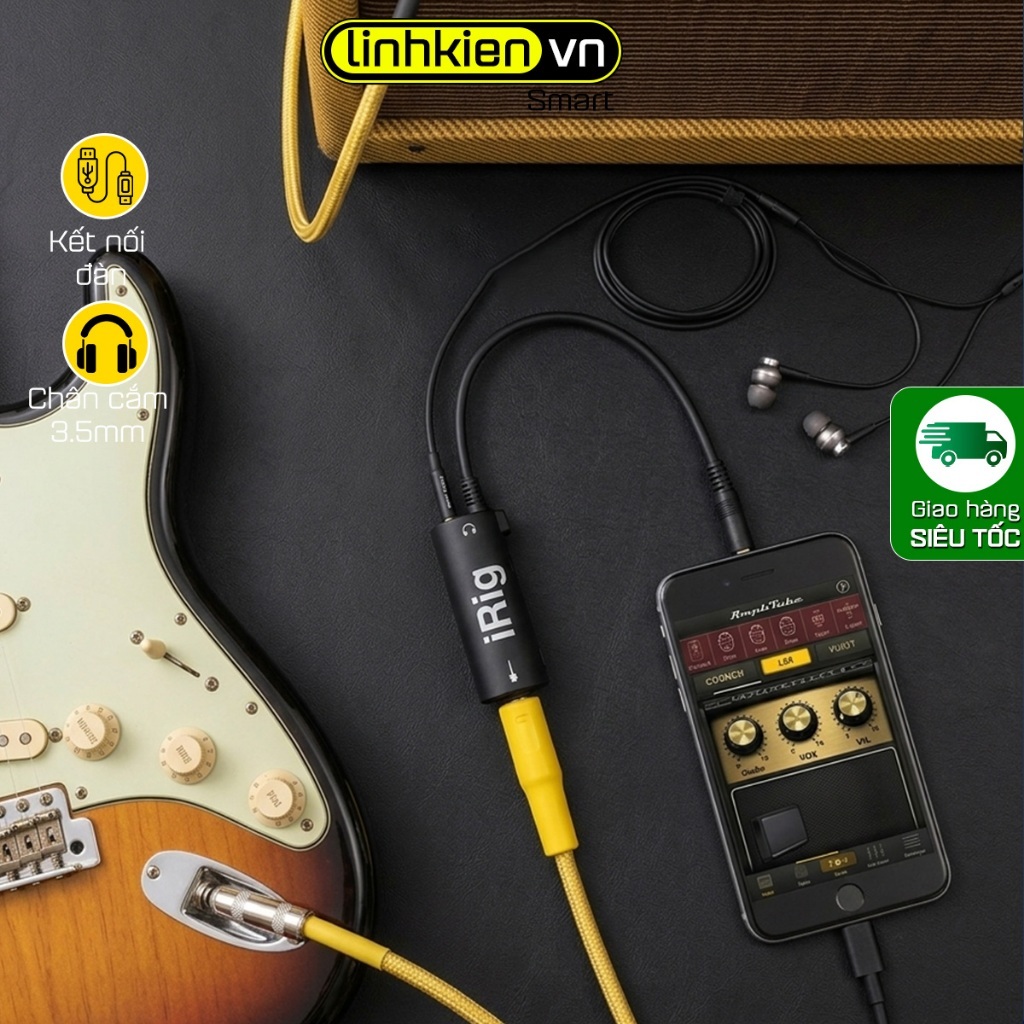 Thiết Bị IRig Thu âm từ Guitar EQ, Organ, Piano điện, Ampli Karaoke, Mixer vào…