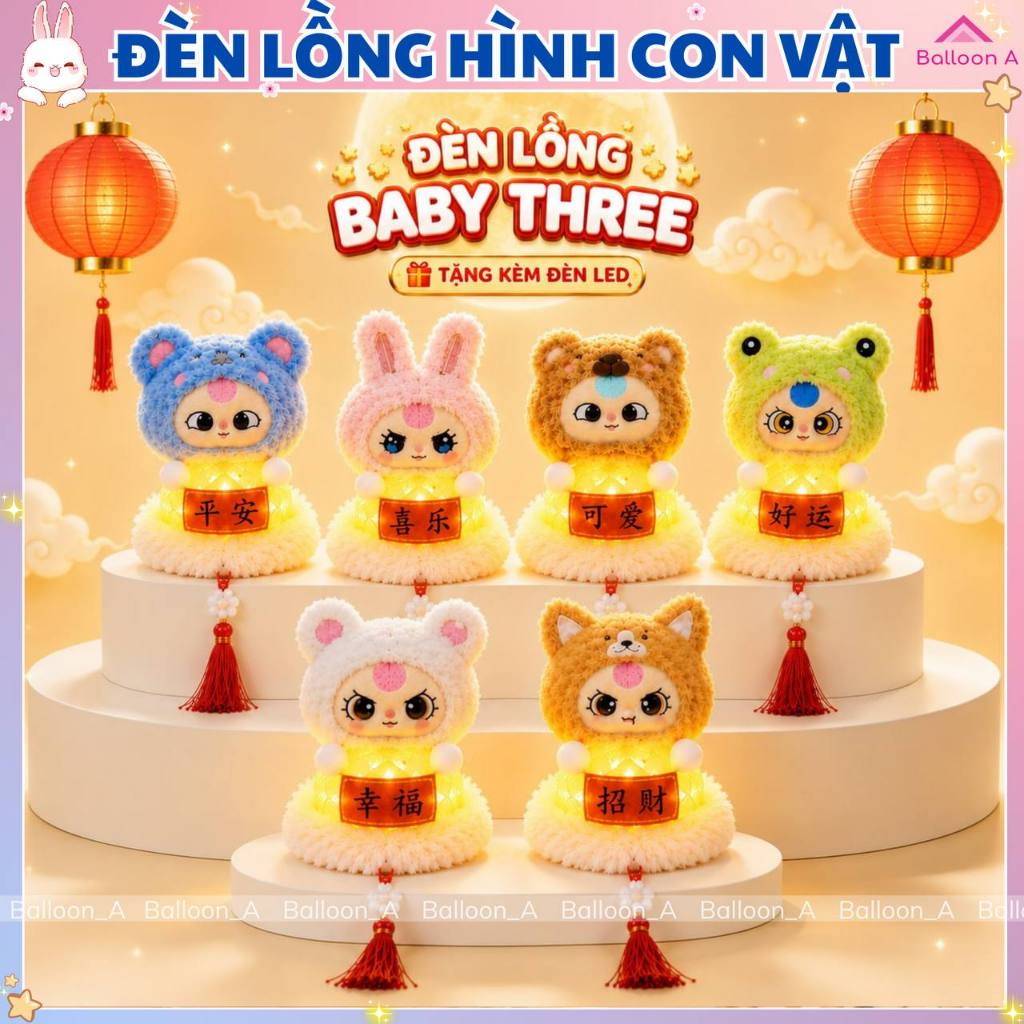 Đèn Lồng Trung Thu Rọ Nhựa 2026 – đèn lồng rọ nhựa mặt thú , lồng đèn trung thu lắp sẵn