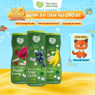 Bánh ăn dặm cho bé dạng hũ Mămmy vị trái cây và rau củ hỗ trợ tiêu hoá cho bé 6 tháng, hũ 32-50g