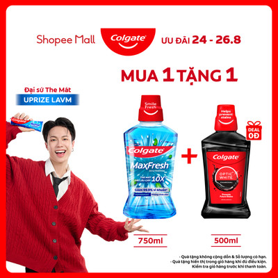 Nước súc miệng Colgate Maxfresh the mát dài lâu gấp 10X - diệt 99,9% vi khuẩn - 750ML