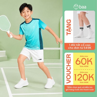 [Đơn 549k nhận 1 đôi vớ] Set thun thể thao chạy bộ cho bé trai siêu nhẹ thâm hút thoáng khí 18 - 52 kg Baa Active QU46N