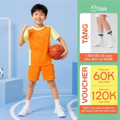 [Đơn 549k nhận 1 đôi vớ] Set  đồ thun thể thao bé trai siêu mát lạnh, thoáng khí 18-52kg Baa Active SE13N
