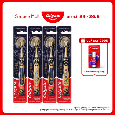 Bộ 4 Bàn chải đánh răng Colgate Harry Potter dành cho bé 6+ tuổi