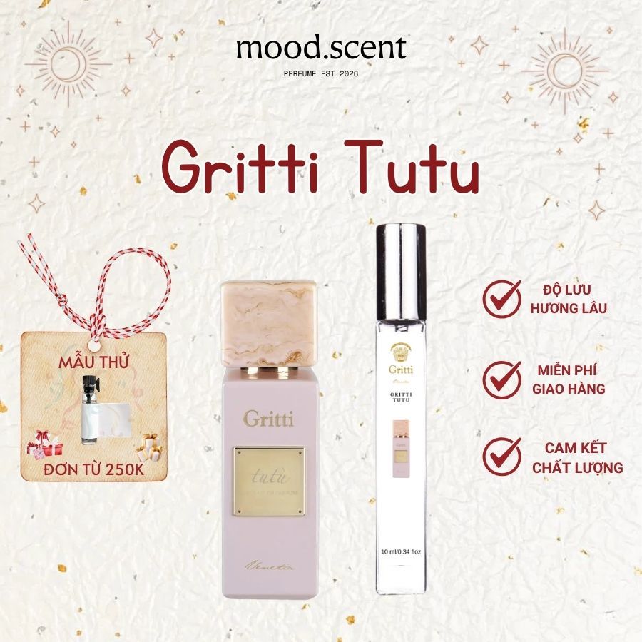 Nước Hoa Chiết Gritti Tutu MOOD SCENT, Tinh Dầu Thơm Nữ Tính, Thanh Lịch, Tinh Tế