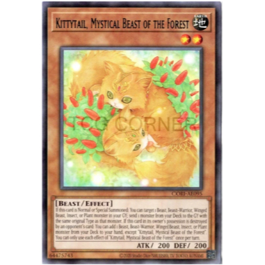 TGT Yugioh thẻ bài Yugioh chính hãng CORI-AE095 Kittytail, Mystical Beast of the Forest R