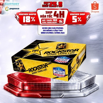 [Giao sau lễ] Thùng 24 Lon Nước Tăng Lực Rockstar (250ml/lon)