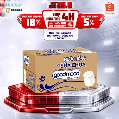 [Giao sau lễ] Thùng 24 Chai Nước Uống Vị Sữa Chua Goodmood (450ml/chai)