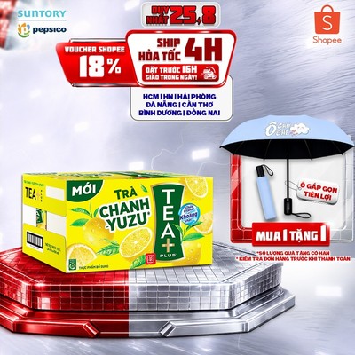 [MỚI-GIÁ DÙNG THỬ] Thùng 24 Chai Trà Ô long Tea+ Vị Chanh Yuzu (450 ml/chai)