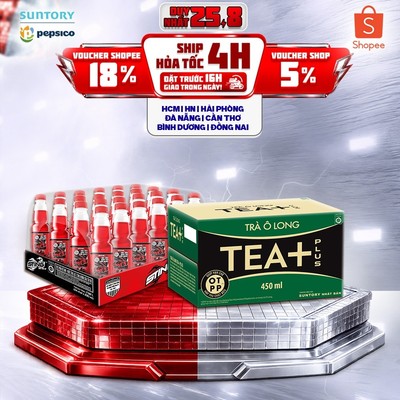 [Giao sau lễ] Combo 1 Thùng 24 Chai Sting Dâu và 1 Thùng 24 Chai Tea+ (330ml và 450ml/chai)