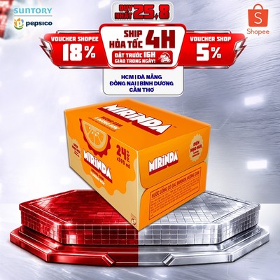 [Giao sau lễ] Thùng 24 Chai Nước Ngọt Giải Khát Mirinda Cam (390ml/chai)