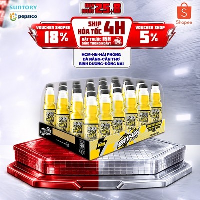 [Giao sau lễ] Thùng 24 Chai Nước Tăng Lực Sting Vàng (330ml/chai)