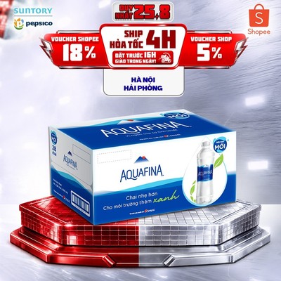 [Giao sau lễ] Thùng 28 Chai Nước tinh khiết Aquafina (500ml/chai)
