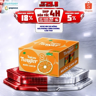 [Giao sau lễ] Thùng 24 Chai Nước Trái Cây Twister Cam (320ml /chai)