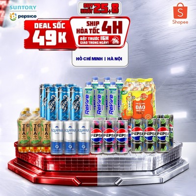 [Giao sau lễ] Lốc 6 Nước giải khát đủ loại (Trà, Nước Tăng Lực, Nước ngọt Có Ga, Nước Điện Giải)
