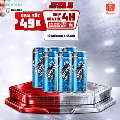 [Giao sau lễ] Lốc 6 Lon Nước Tăng Lực Sting Xanh Vị Việt Quất (320ml/lon)