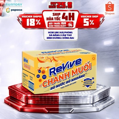 [Giao sau lễ] Thùng 24 Chai Nước Điện Giải  Revive Chanh Muối (390ml/chai)