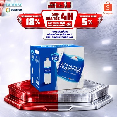 [Giao sau lễ] Thùng 12 Chai Nước tinh khiết Aquafina (1.5L/chai)