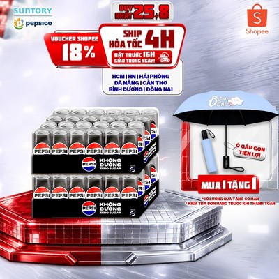 [Giao sau lễ] Combo 2 Thùng 24 Lon Pepsi Không Calo, Không Đường (320ml/lon)