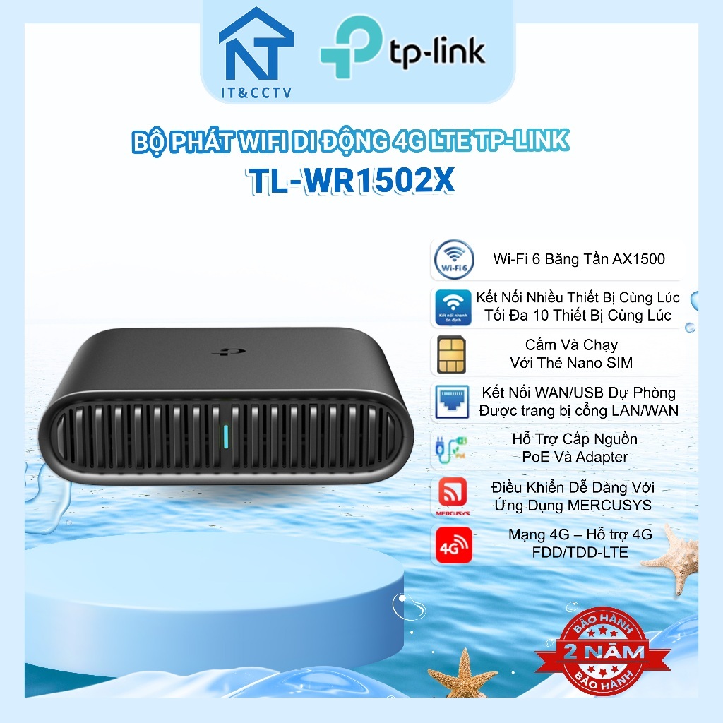 TP-Link TL-WR1502X Roam 6 AX1500 | Router Wi-Fi 6 Di Động | Dual Band AX1500 | Bộ Phát Wi-Fi