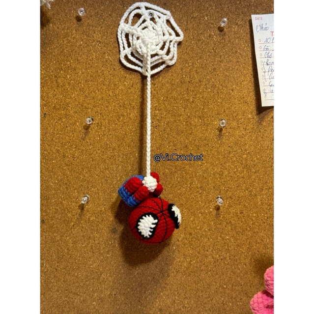 𝙎𝙥𝙞𝙙𝙚𝙧𝙢𝙖𝙣 - Móc khoá len người nhện handmade len 125g không xù