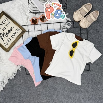 Áo Bé Gái Cộc Tay Form Ôm Vải Bozip Dẻo Mềm Co Giãn Mặc Đi Chơi Đi Học Siêu Xinh SIMEEFA-Pibo Store-CTB