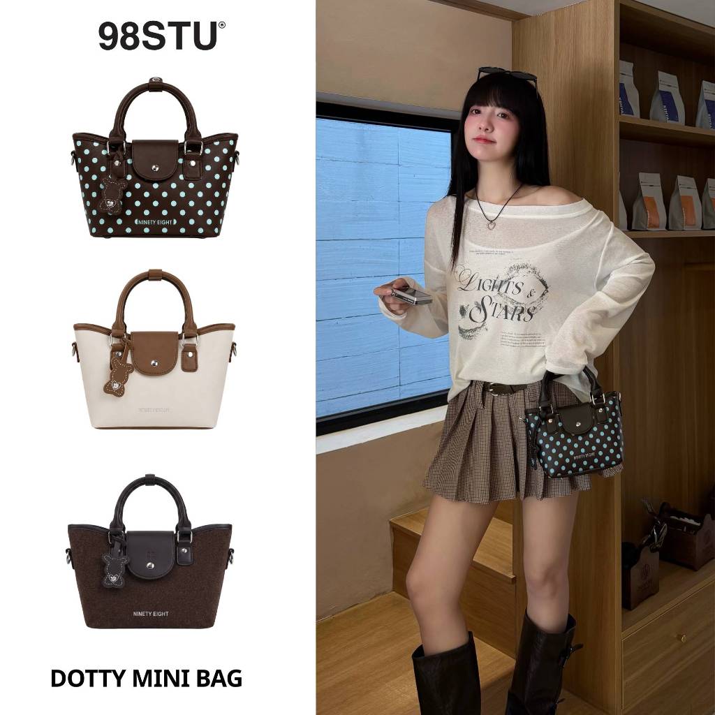 Túi Đeo Chéo 98stu Local Brand Chính Hãng Dotty Mini Bag da PU có dây đeo chéo tặng charm da