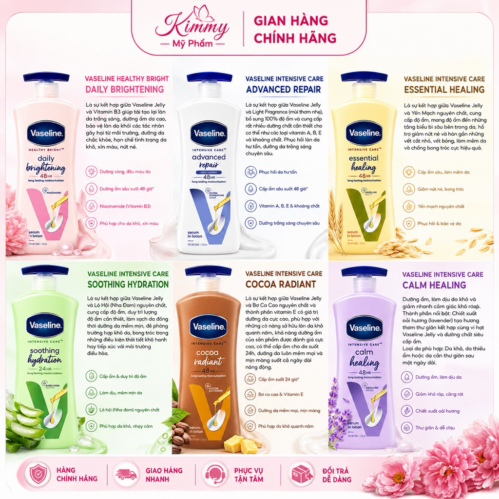 Sữa dưỡng thể Vaseline Mỹ healthy bright daily brightening mẫu mới 725ml