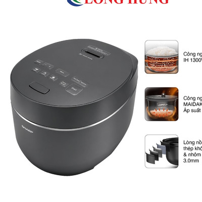Nồi cơm điện cao tần Sharp 1.8 lít KS-XW181V-S - Hàng chính hãng