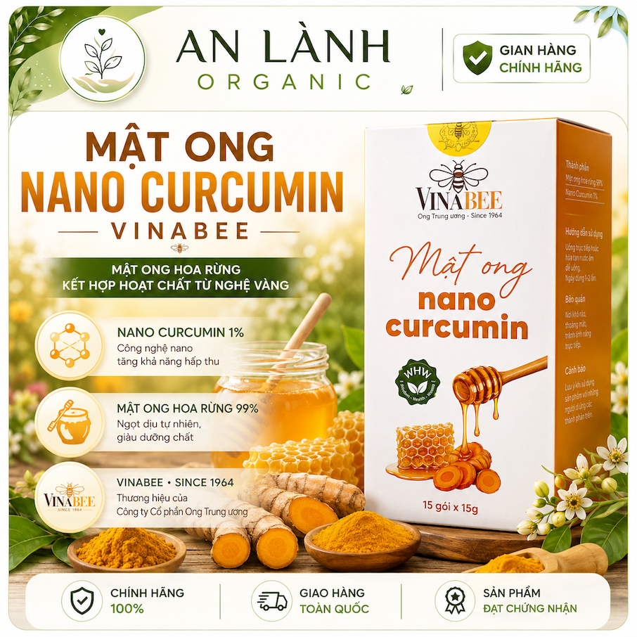 MẬT ONG NANO CURCUMIN VINABEE – MẬT ONG HOA RỪNG KẾT HỢP NANO CURCUMIN