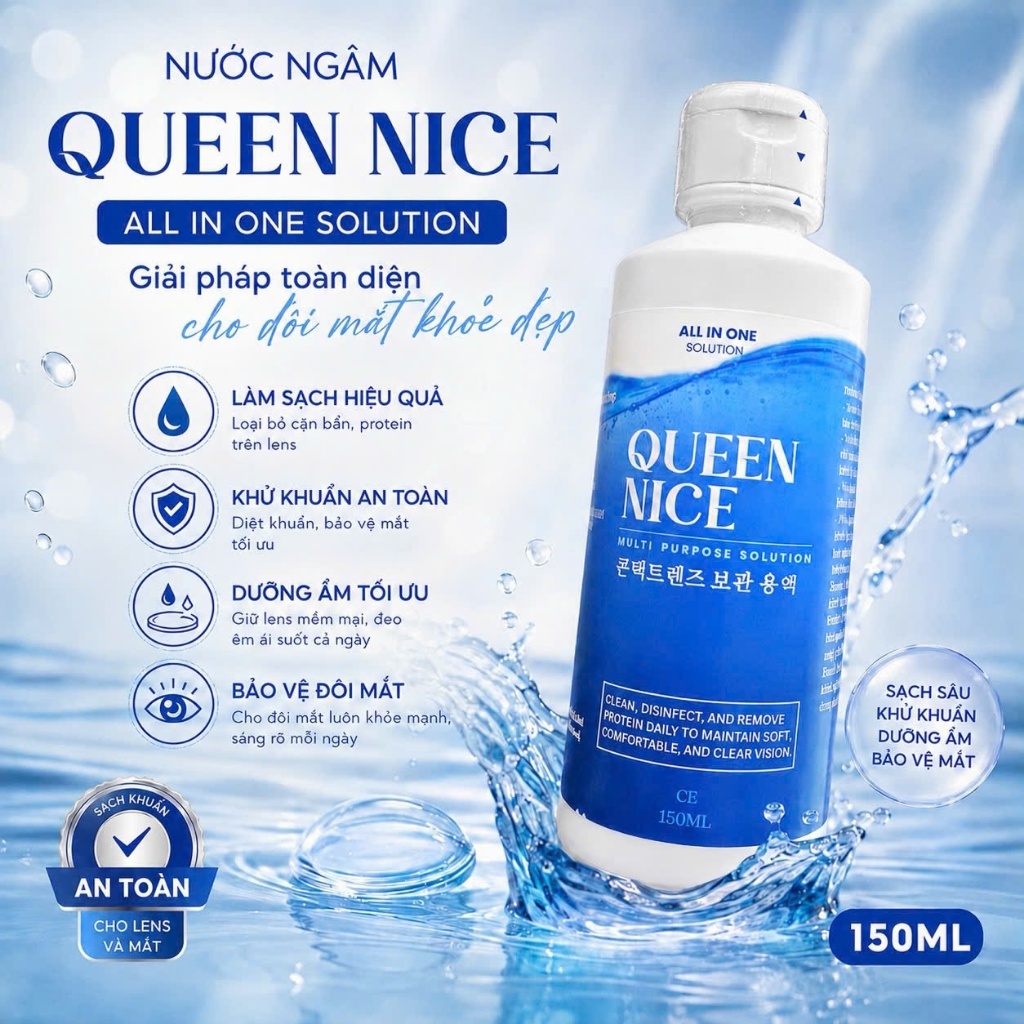 Nước ngâm và nhỏ mắt lens Hàn Quốc QUYNH LENS