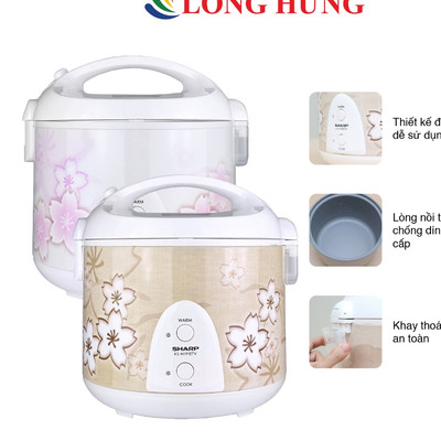 Nồi cơm điện nắp gài Sharp 1.8 lít KS-N191ETV/N192ETV - Hàng chính hãng