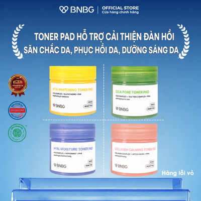 Toner Pad BNBG Hỗ Trợ Làm Dịu, Cấp Ẩm, Dưỡng Sáng, Cải Thiện Đàn Hồi và Săn Chắc Da 140ml  (HOT)