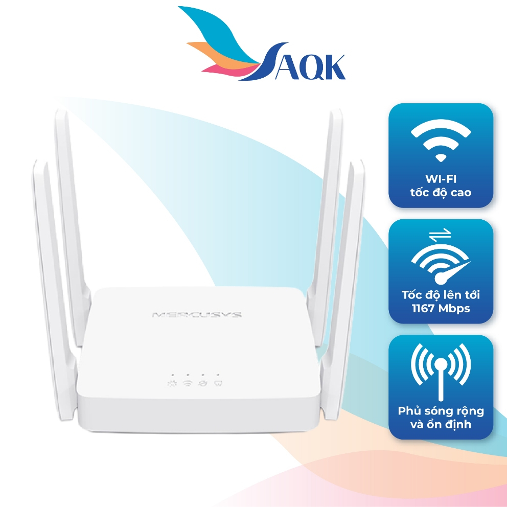 Router Wifi Mercusys AC1200 Dual Band Wireless Router AC10 - Hàng chính hãng