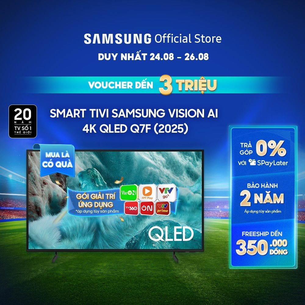 Smart Tivi Samsung QLED Q7F 4K Samsung Vision AI Smart TV (2025) - Miễn phí lắp đặt