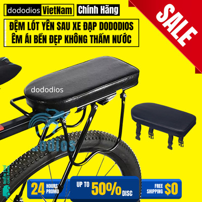 Đệm Nệm Yên Ngồi Ghế Sau Xe Đạp Loại Dày Dặn, Chất Lượng - Chính Hãng Dododios, Đèn Xe Đạp Siêu Sáng Kèm Còi To