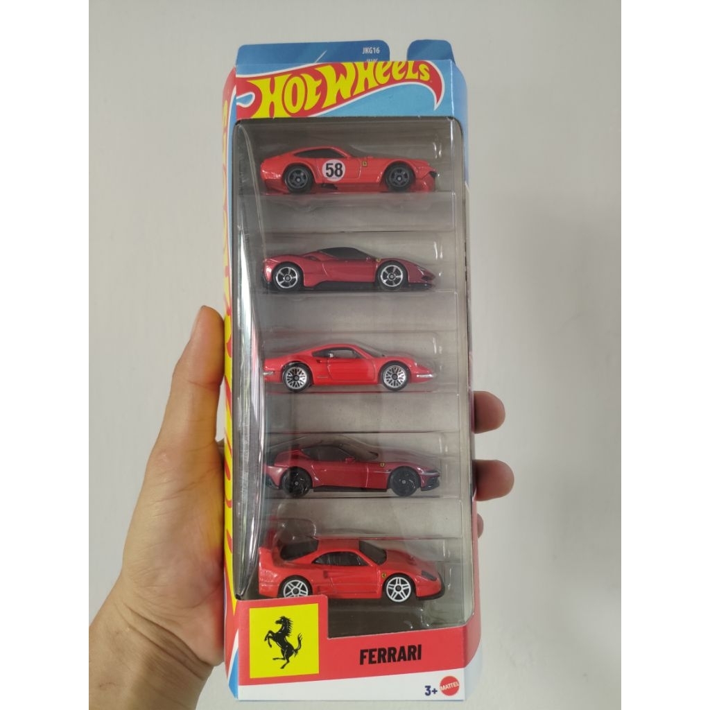 Hot Wheels Set 5 Ferrari 2026 Nguyên Hộp - Dino 206 GT, SF90 Stradale, 365 GTB4 C, 12Cilindri, F40