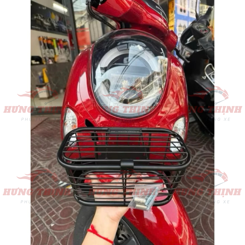 Rổ Trước Xe Scoopy Màu Đen Có Nắp Kèm Pát Gắn Phụ Kiện Xe Scoopy