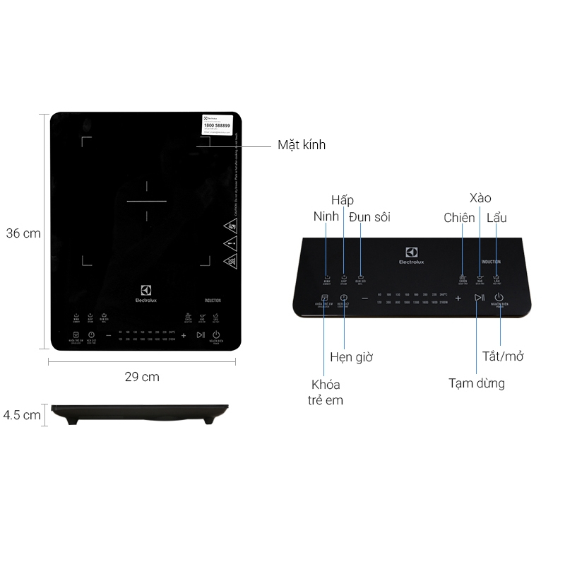 Bếp từ đơn Electrolux ETD42SKA (hàng xả kho giá rẻ, bảo hành chính hãng)